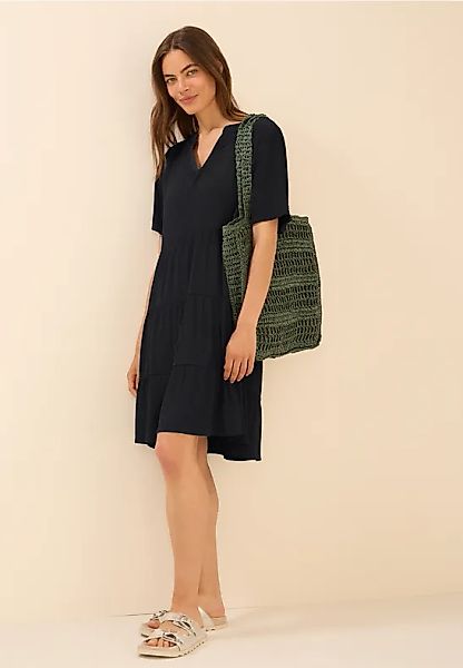 Strukturkleid mit Volants günstig online kaufen