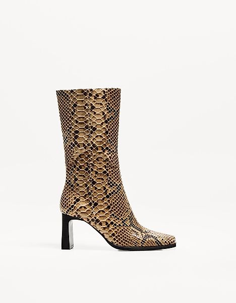 Bershka Absatzstiefel Mit Animalprint Und Halbhohem Schaft Damen 41 Kombini günstig online kaufen