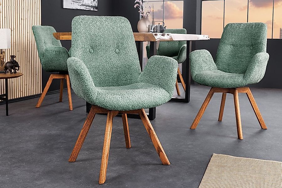 riess-ambiente Polsterstuhl BALTIC mint / natur · Esszimmerstuhl mit Bouclé günstig online kaufen