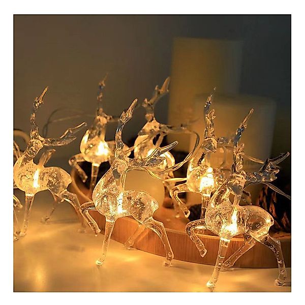 Coonoor LED-Lichterkette Elch-Lichterkette für fenster Weihnachtsdeko, günstig online kaufen