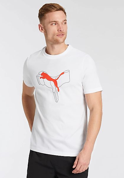 PUMA T-Shirt "ESS+ LOGO LAB CAT TEE" sportlicher Stil, Kurzarmdesign, Rundh günstig online kaufen