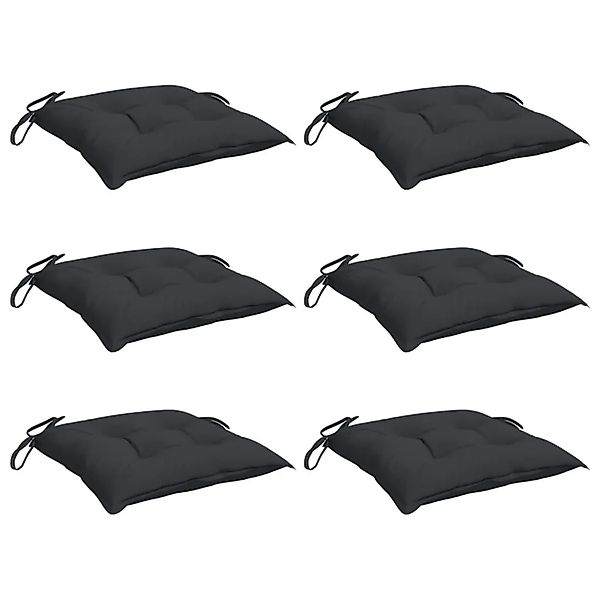vidaXL Stuhlkissen 6 Stk Schwarz 40x40x7 cm Oxford-Gewebe 361473 günstig online kaufen