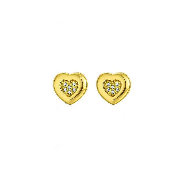 Suzan Gold Paar Ohrstecker Suzan Gold® Vergoldete 925 Silber Herz Ohrstecke günstig online kaufen
