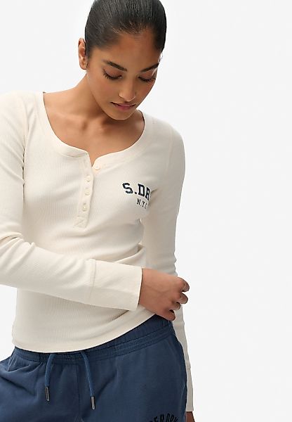Superdry Langarmshirt "ATHLETIC BUTTON DOWN LS TOP" im Henley-Stil günstig online kaufen