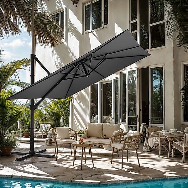 HOMALL Sonnenschirm Gartenschirm 270/330cm, mit Ständer,360° günstig online kaufen