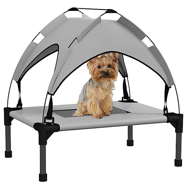 PawHut Erhöhtes Hundebett Oxford Taftstoff Hellgrau 61L x 46B x 63H cm günstig online kaufen