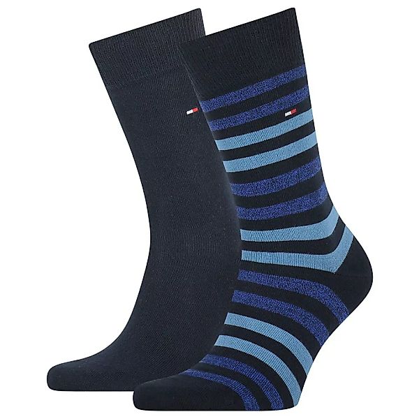 Tommy Hilfiger Duo Gestreifte Socken 2 Paare EU 43-46 Navy günstig online kaufen