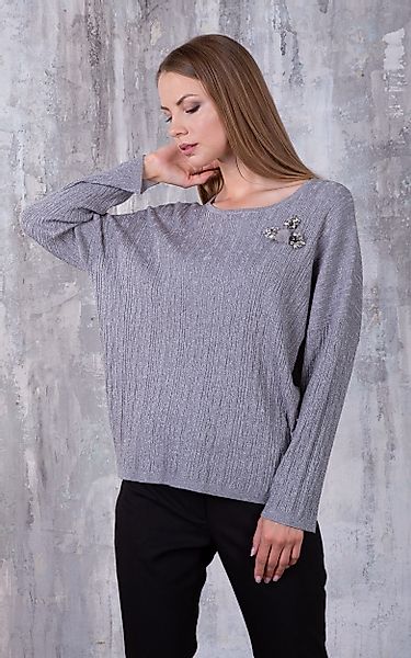 Passioni Strickpullover Pullover aus glitzerndem Metallicgarn günstig online kaufen