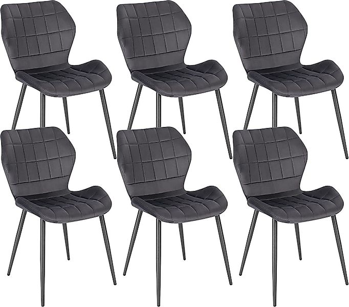 Woltu Esszimmerstuhl (6 St), mit Rückenlehne, gepolsterter Stuhl, Metallbei günstig online kaufen