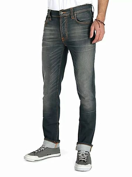 Nudie Jeans Slim-fit-Jeans Stretch - Bio-Baumwolle - Graublau - Thin Finn G günstig online kaufen