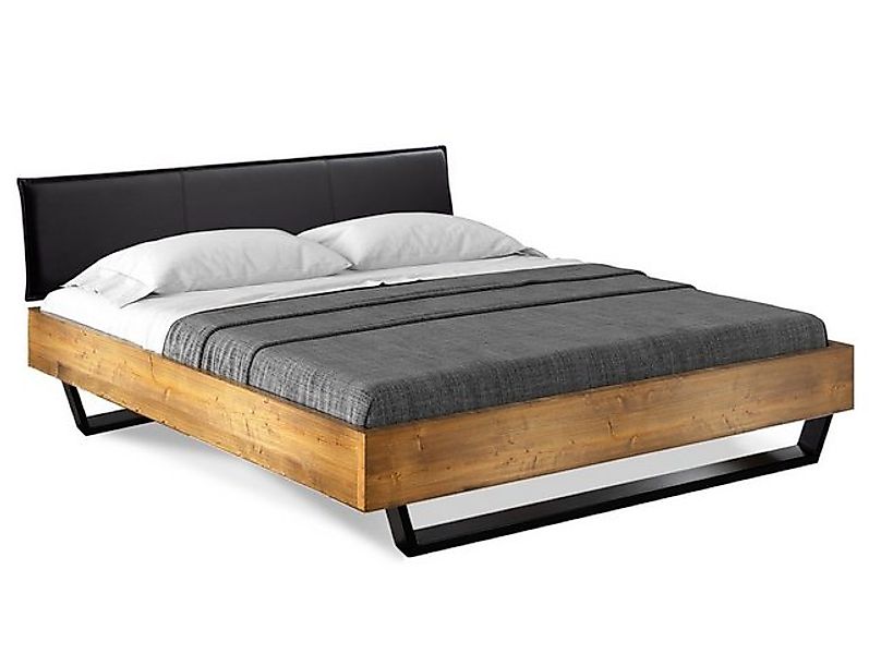Moebel-Eins Massivholzbett, CURBY Kufenbett mit Polster-Kopfteil, Material günstig online kaufen