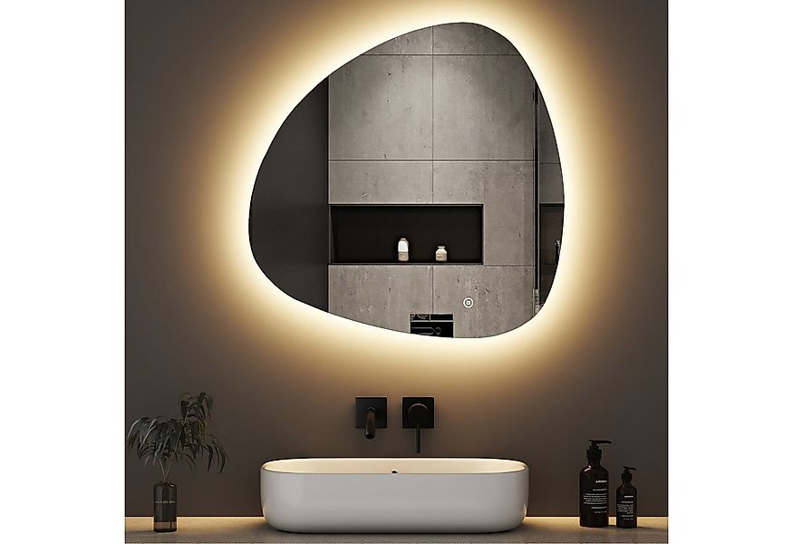 WDWRITTI Badspiegel LED Badezimmerspigel mit Beleuchtung Kalt/Neutral/Warmw günstig online kaufen
