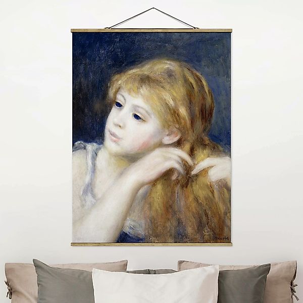 Stoffbild Kunstdruck mit Posterleisten - Hochformat Auguste Renoir - Kopf e günstig online kaufen