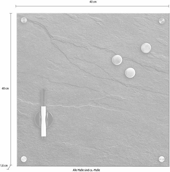 Zeller Present Magnettafel "Schiefer", Glas günstig online kaufen