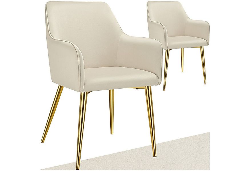 tectake Esszimmerstuhl Armlehnstuhl Avane, Samtoptik, gepolstert (Set, 2 St günstig online kaufen