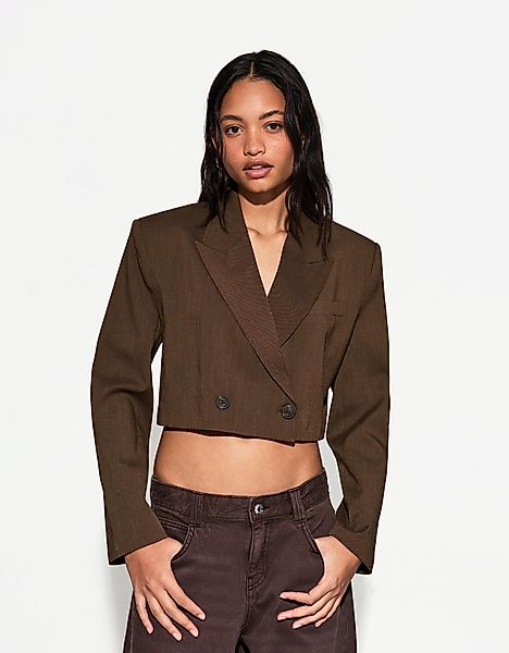 Bershka Blazer Im Boxy-Fit Mit Doppelter Knopfleiste Damen L Braun günstig online kaufen