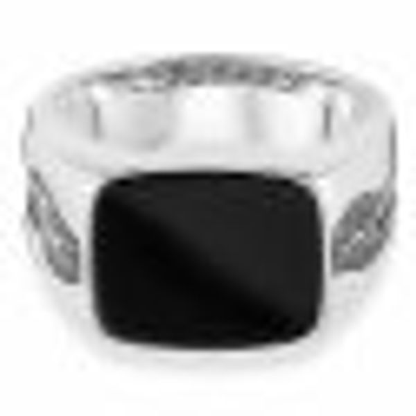 Ring 925/- Sterling Silber rhodiniert oxidiert Onyx günstig online kaufen