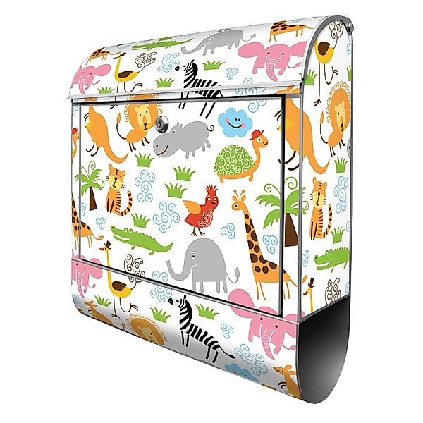 Banjado Design Briefkasten Silber Pulverbeschichtet 39x47x14cm 2 Schlüssel günstig online kaufen