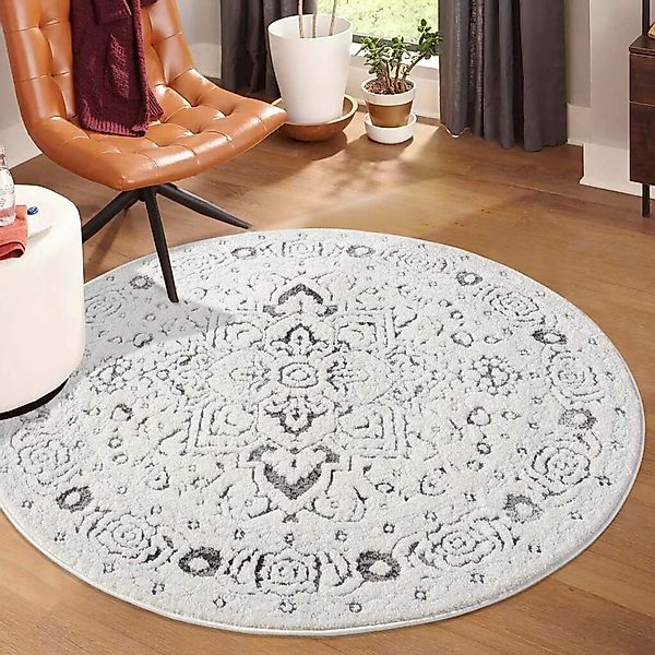 Carpet City Teppich "LOUNGE 0638" rund 15 mm Höhe Kurzflor-Teppich Modern, günstig online kaufen