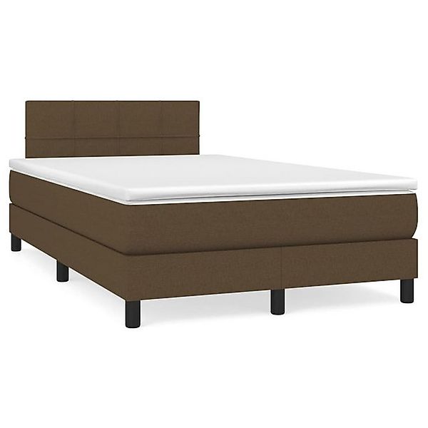 vidaXL Boxspringbett, Boxbett mit Matratze Dunkelbraun 120x200 cm Stoff günstig online kaufen