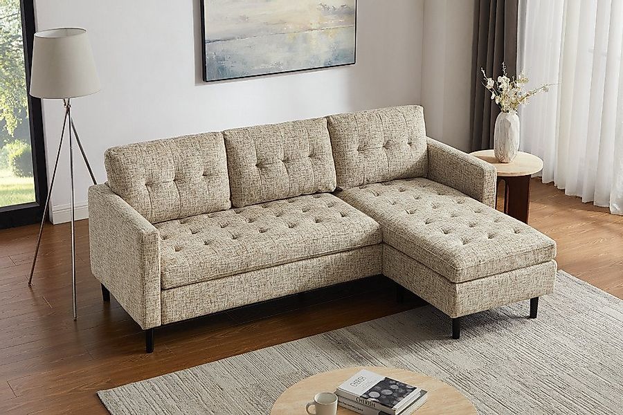 riess-ambiente Ecksofa STOCKHOLM 220 cm beige – 3-Sitzer, Strickstoff, Otto günstig online kaufen