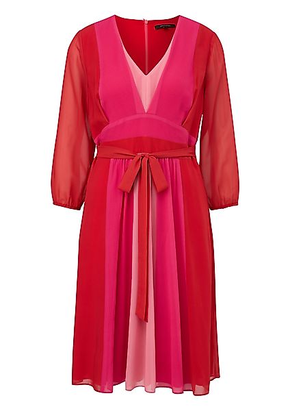 Comma Maxikleid Kurzes Kleid mit Bindegürtel günstig online kaufen