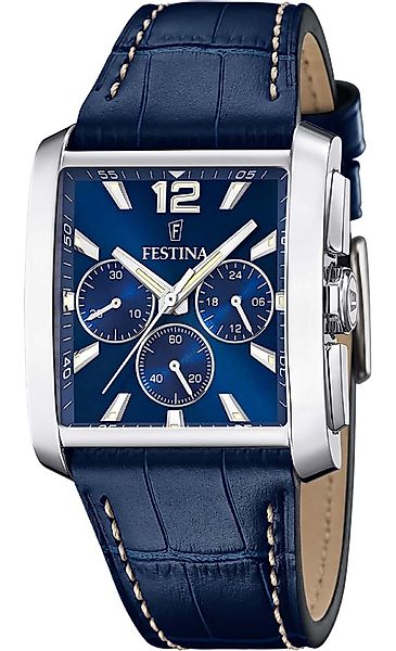 Festina Chronograph F20636-2 Blau Lederband 38x37 günstig online kaufen