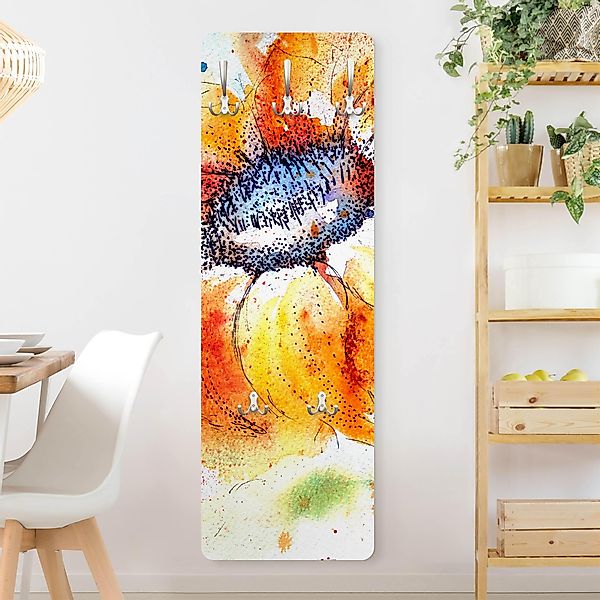 Wandgarderobe Holzpaneel Painted Sunflower günstig online kaufen