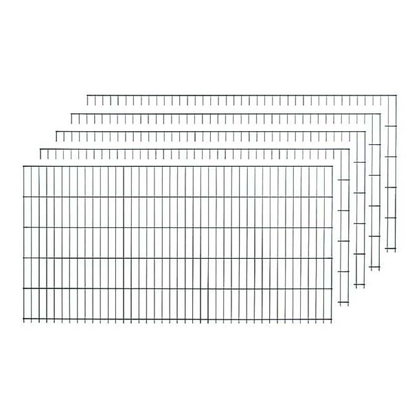 Einzelstabmattenzaun-Set Grün 5 Stück je 100 cm x 200 cm günstig online kaufen