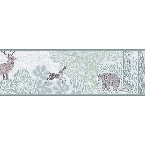 A.S. Creation Vlies-Bordüre Waldtiere 5 m x 0,17 m Grün-Weiß-Braun FSC® günstig online kaufen