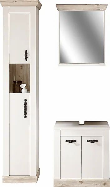 Home affaire Badmöbel-Set »Florenz, Bad im Landhausstil, 3-teiliges Badezim günstig online kaufen