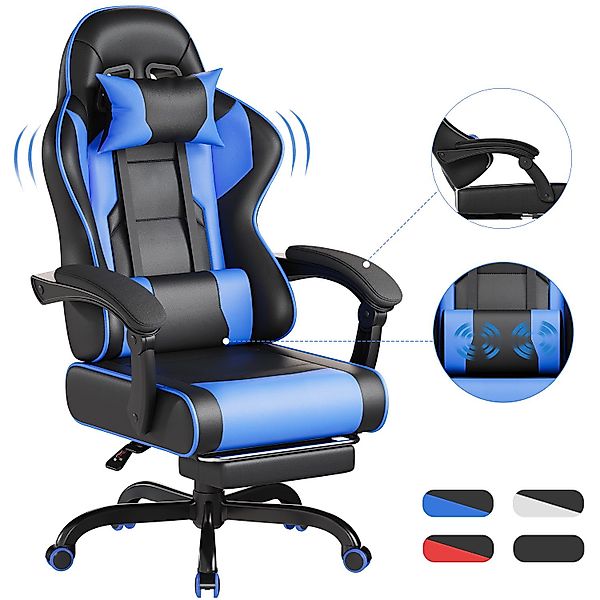 HOMALL Gaming-Stuhl Massage-Spielstuhl, Bürostuhl mit Fußstütze, günstig online kaufen