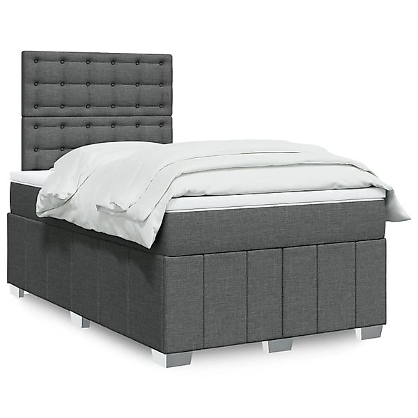 vidaXL Boxspringbett mit Matratze Dunkelgrau 120x190 cm Stoff 3293922 günstig online kaufen