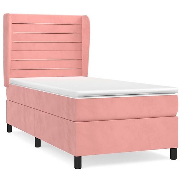 vidaXL Boxspringbett mit Matratze Rosa 90x200 cm Samt1536755 günstig online kaufen