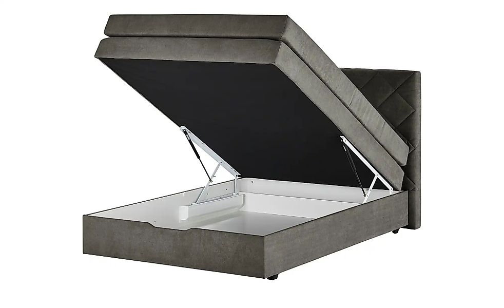 Boxspringbett mit Bettkasten und Topper Princess ¦ grau ¦ Maße (cm): B: 152 günstig online kaufen