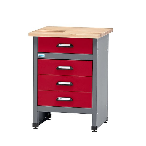 Küpper Werkbank mit 4 Schubladen 84 x 60 x 60 cm Dunkelrot günstig online kaufen