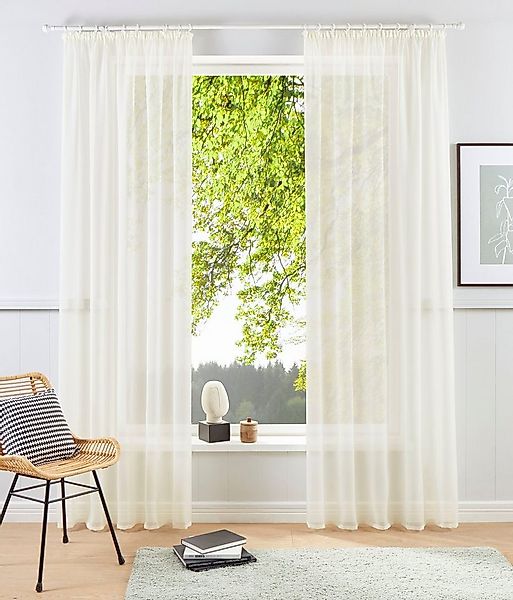 OTTO home Gardine XANA (2 St), Kräuselband, transparent, Voile, Bestseller, günstig online kaufen