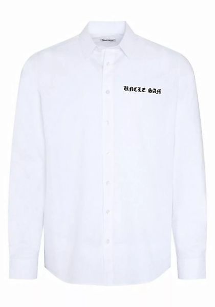 Uncle Sam Langarmhemd mit gesticktem Logo-Schriftzug hinten günstig online kaufen