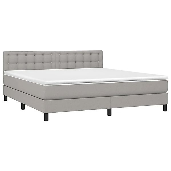 vidaXL Boxspringbett mit Matratze & LED Hellgrau 160x200 cm Stoff 3133485 günstig online kaufen