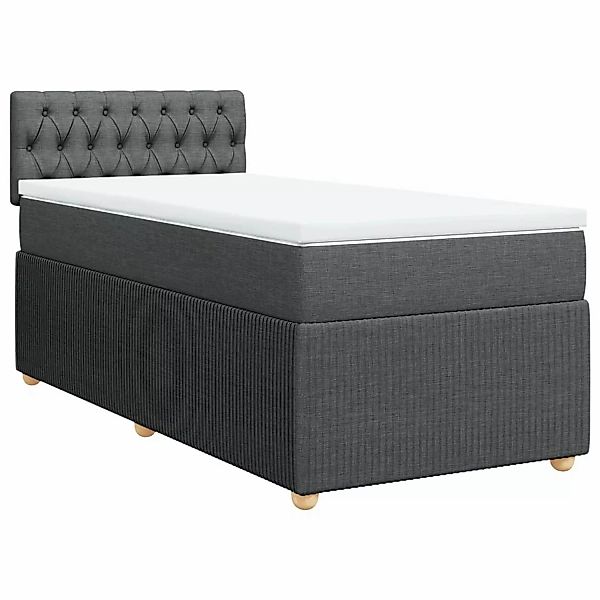 vidaXL Bett Boxspringbett mit Matratze Dunkelgrau günstig online kaufen