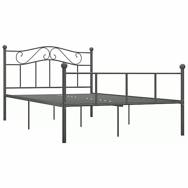 Bettgestell Grau Metall 140×200 Cm günstig online kaufen