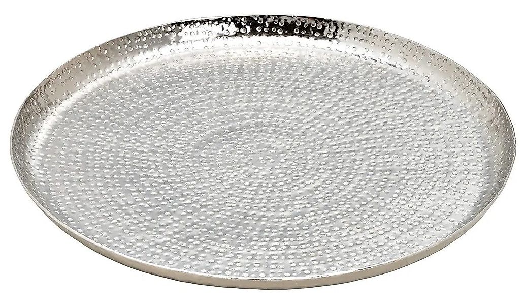Meinposten Dekoteller Teller Silber Metall rund günstig online kaufen