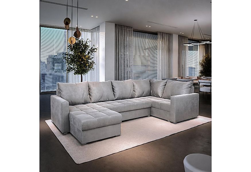 Masseno Ecksofa LORIVO mit Schlaffunktion U-Form, Sofa mit Bettkasten günstig online kaufen