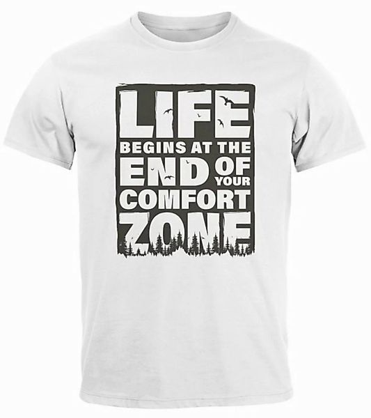 Neverless Print-Shirt Herren T-Shirt Life begins at the end of your Comfort günstig online kaufen