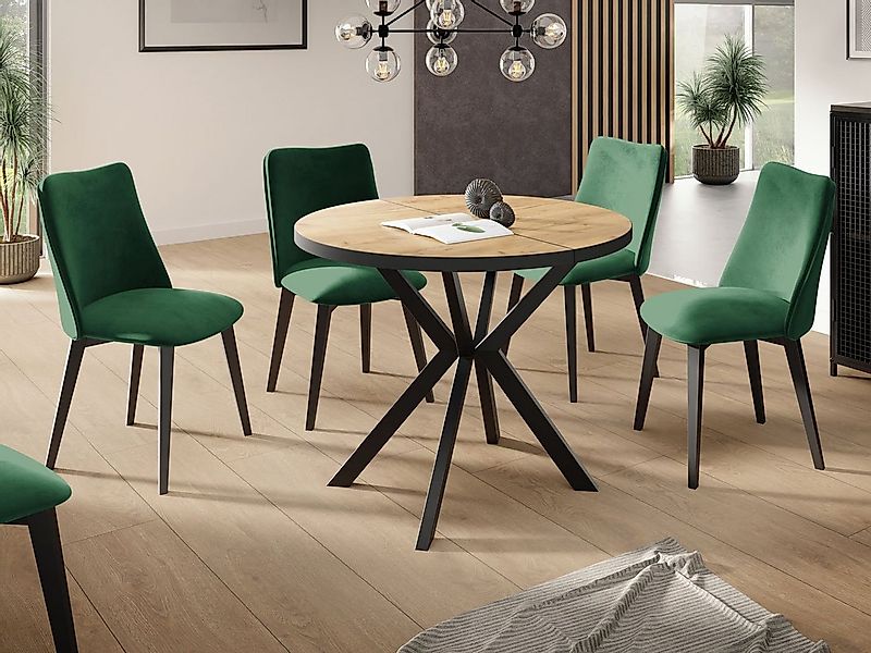 WFL GROUP Esstisch Vincento (erhältlich in zwei Größen – 100/120 cm, auszie günstig online kaufen