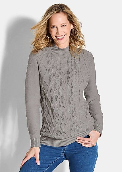 GOLDNER Strickpullover Kurzgröße: Langarm Viskoseoberteil im günstig online kaufen