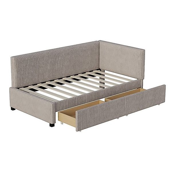 SOFTWEARY Schlafsofa, mit Bettfunktion, Lattenrost und Schubladen, 90x200 c günstig online kaufen