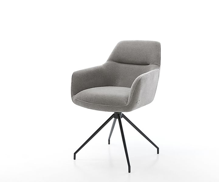 Esszimmerstuhl Pejo-Flex Strukturstoff Soft Grau Kreuzgestell konisch Schwa günstig online kaufen