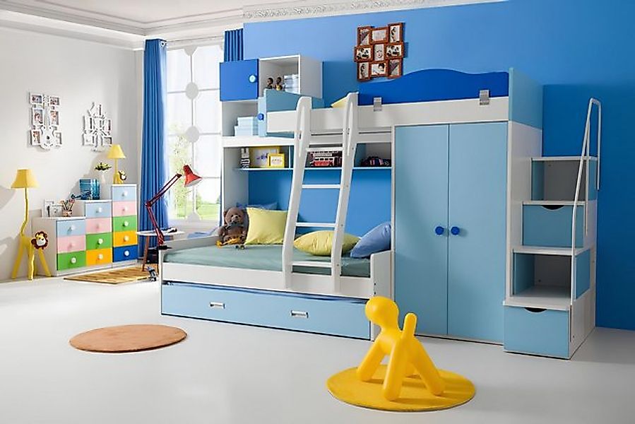 JVmoebel Bett Betten Hochbett Echtes Holz Kinder & Jugend Zimmer New Doppel günstig online kaufen