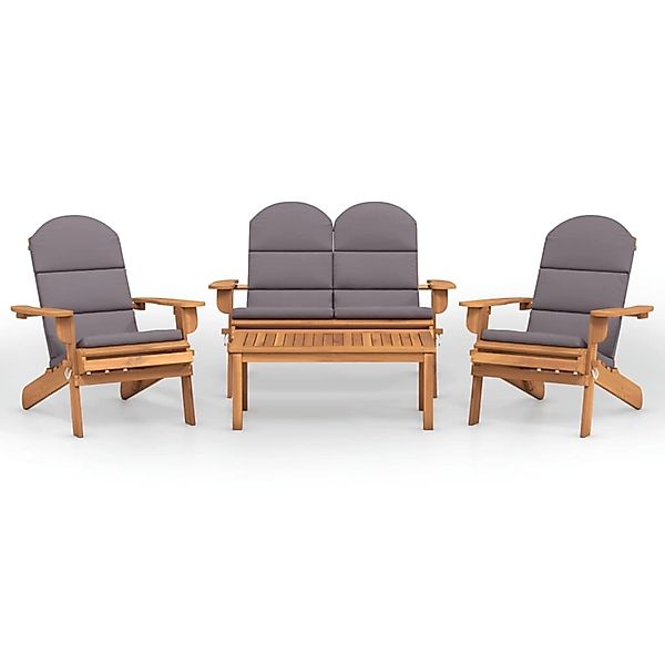 vidaXL 4-tlg Garten-Lounge-Set Adirondack Massivholz Akazie Modell 2 günstig online kaufen